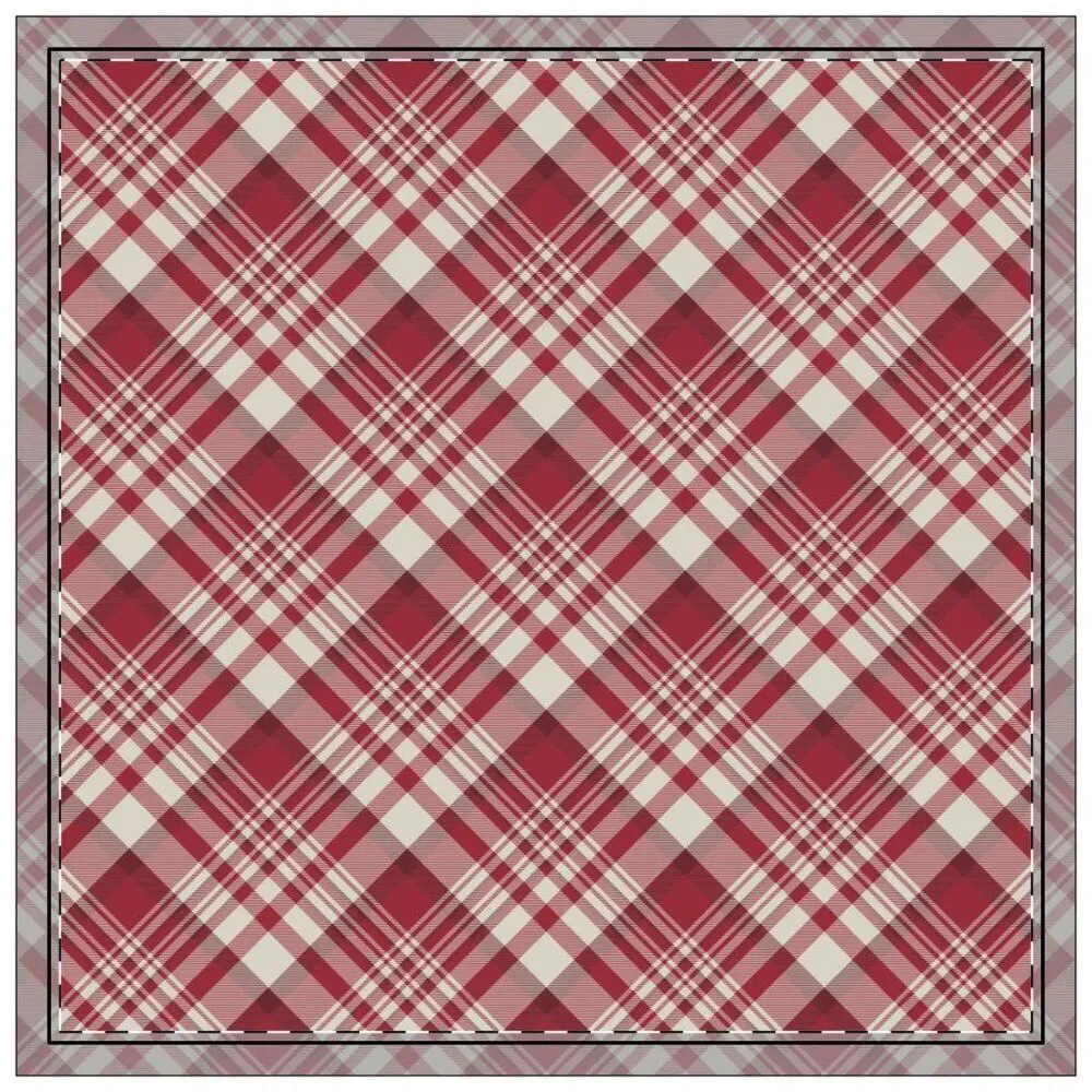 NWT Porter Anna- Crimson & Cream  Cotton Napkin 4-set, Tartan